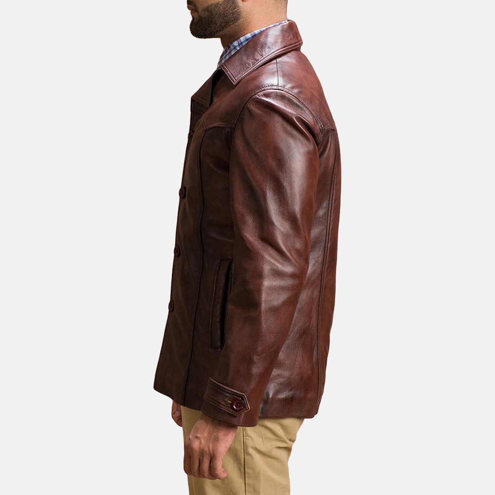 Vincent Alley Brown Leather Jacket by Dash Racegear - men Jacket view 4