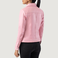 Vixen Pink Classic Collar Leather Jacket by Dash Racegear - women Jacket view 5