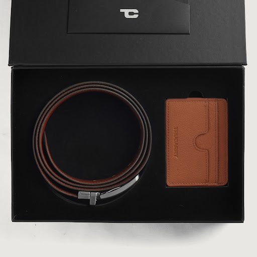 Voltor Brown Leather Gift Set by Dash Racegear - unisex Leather Accessories view 2
