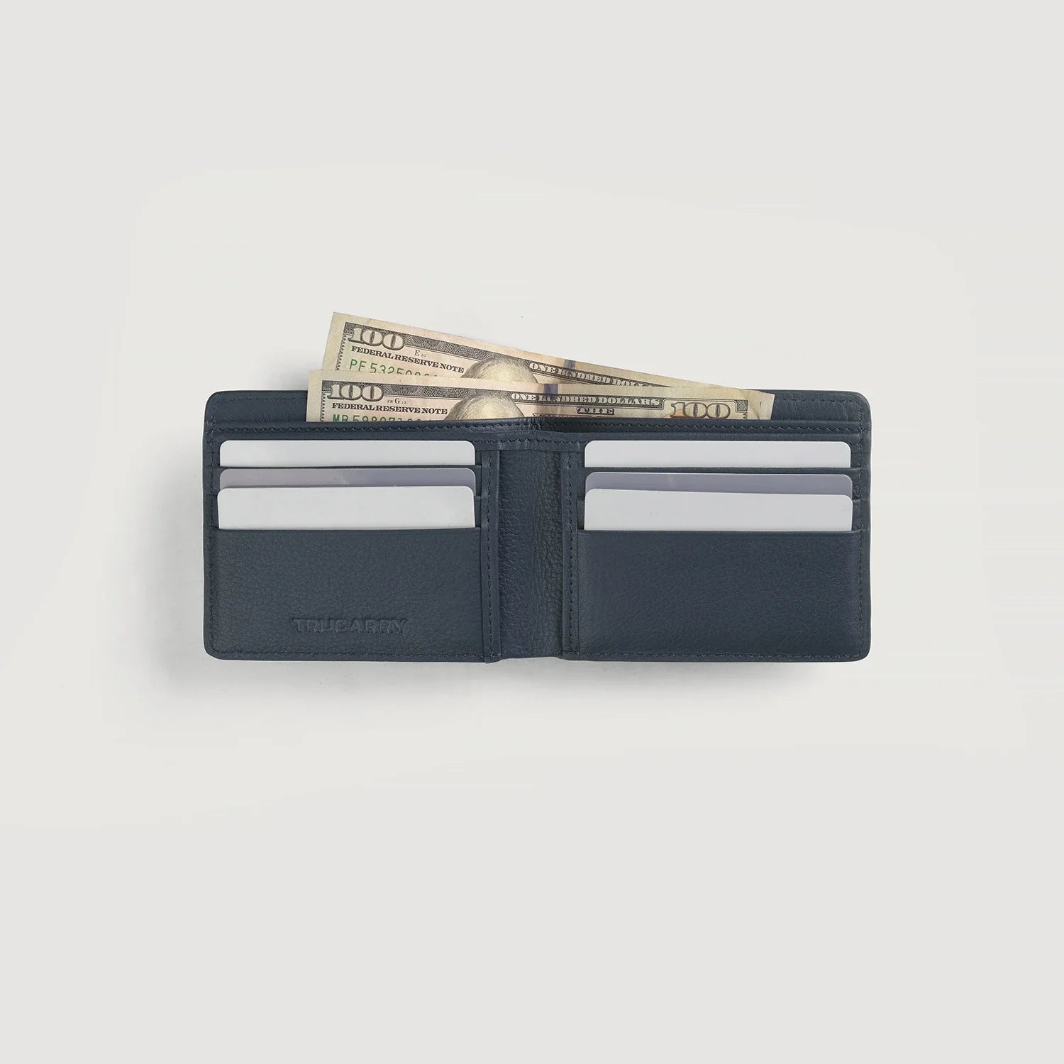 Voren Blue Leather Bi-fold Wallet by Dash Racegear - unisex Leather Accessories view 5