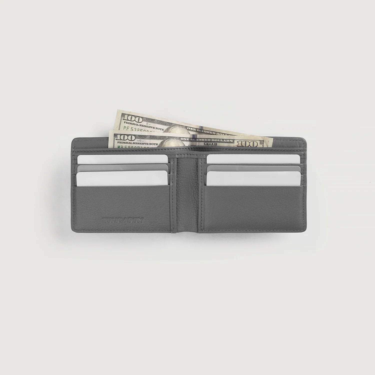 Voren Grey Leather Bi-fold Wallet by Dash Racegear - unisex Leather Accessories view 5