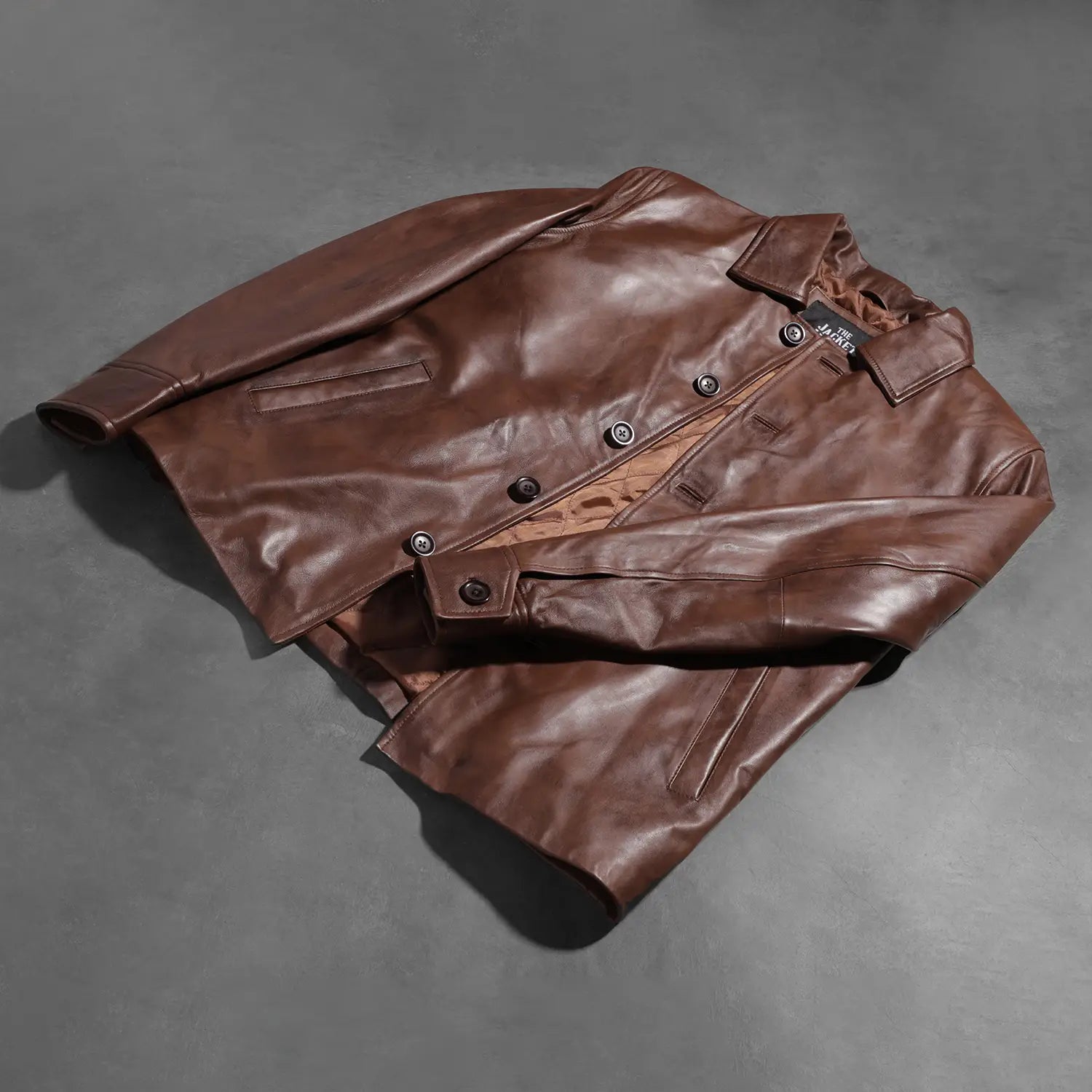 Waffle Brown Leather Jacket by Dash Racegear - men Jacket view 7