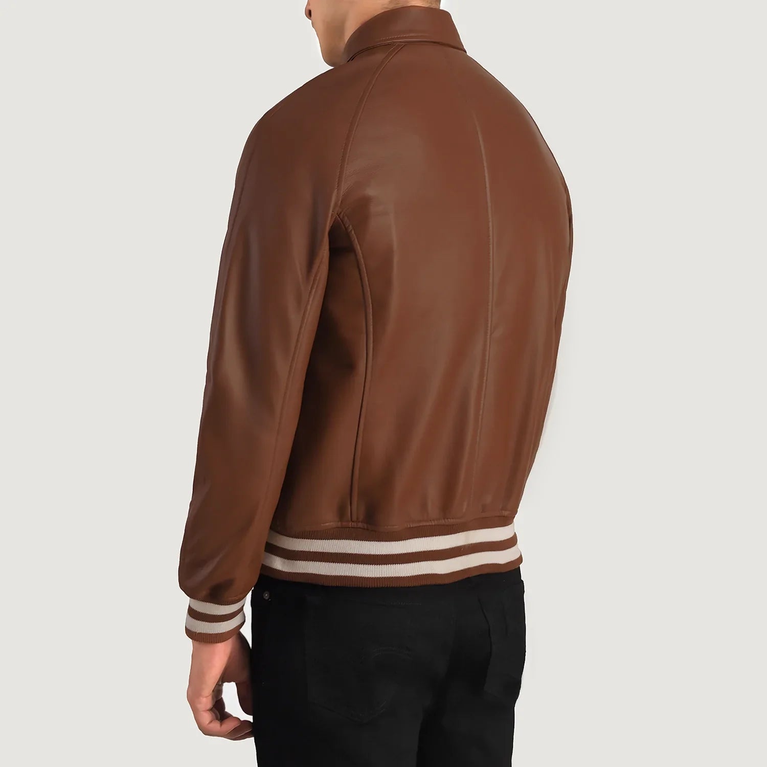 Walton Brown Leather Varsity Jacket by Dash Racegear - men Jacket view 5