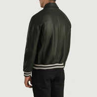 Walton Green Leather Varsity Jacket by Dash Racegear - men Jacket view 5