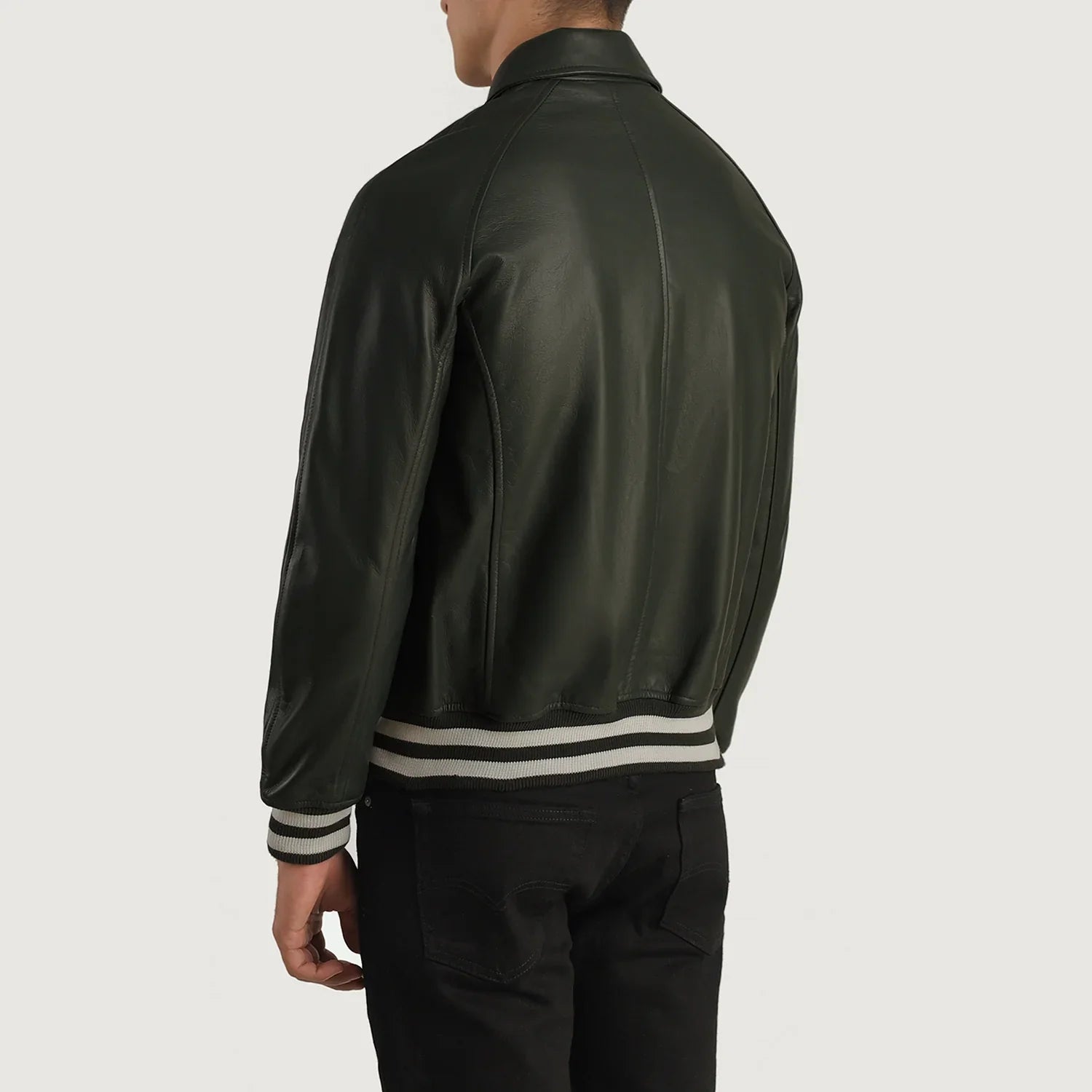 Walton Green Leather Varsity Jacket by Dash Racegear - men Jacket view 5