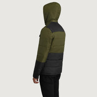 Wayne Black & Green Hooded Puffer Jacket by Dash Racegear - men Jacket view 5