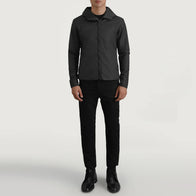 Wesley Black Hooded Windbreaker Jacket by Dash Racegear - men Jacket view 3