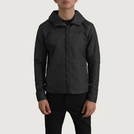 Wesley Black Hooded Windbreaker Jacket by Dash Racegear - men Jacket view 4