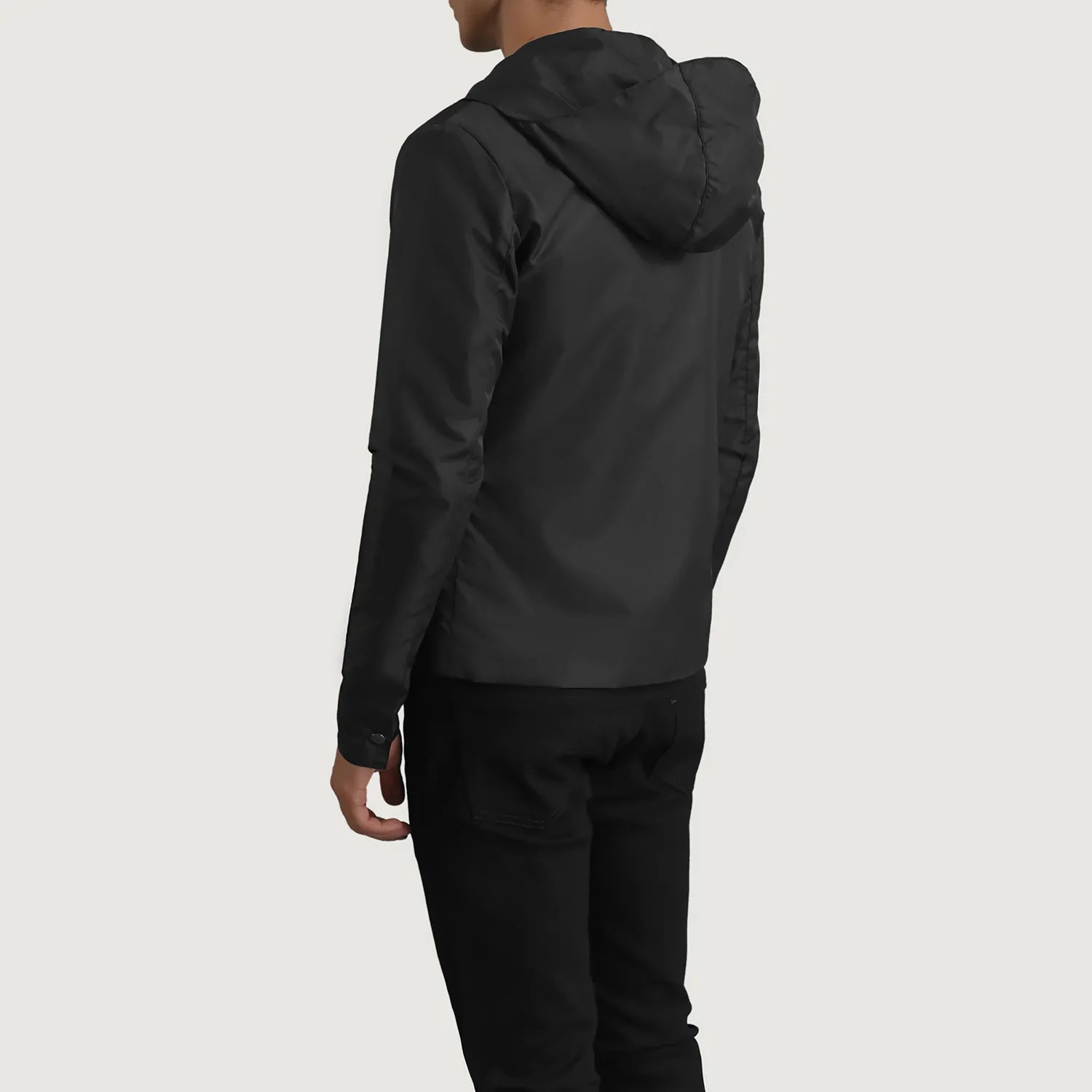 Wesley Black Hooded Windbreaker Jacket by Dash Racegear - men Jacket view 5