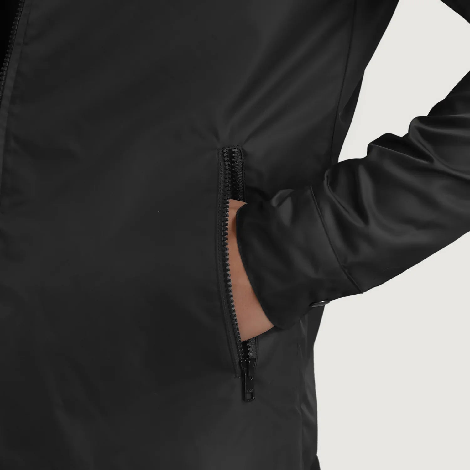 Wesley Black Hooded Windbreaker Jacket by Dash Racegear - men Jacket view 6