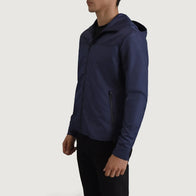 Wesley Blue Hooded Windbreaker Jacket by Dash Racegear - men Jacket view 2