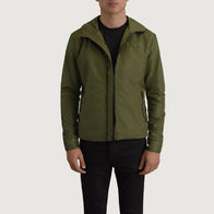 Wesley Green Hooded Windbreaker Jacket by Dash Racegear - men Jacket view 1