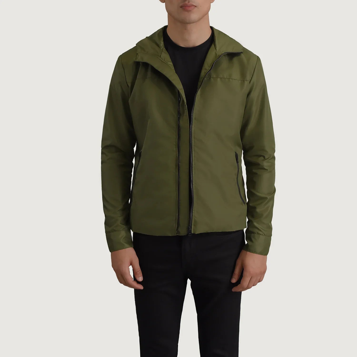 Wesley Green Hooded Windbreaker Jacket by Dash Racegear - men Jacket view 1