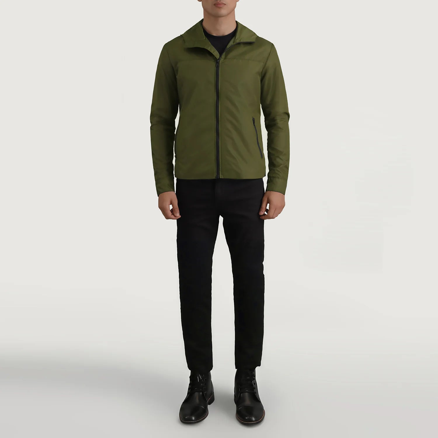 Wesley Green Hooded Windbreaker Jacket by Dash Racegear - men Jacket view 3