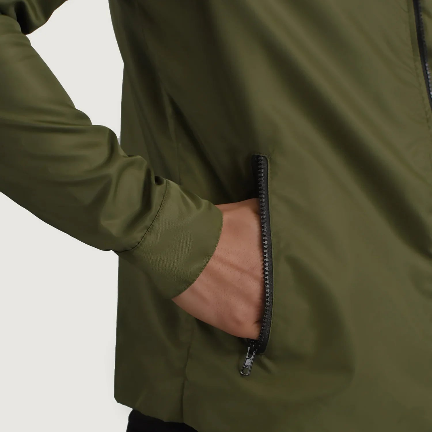 Wesley Green Hooded Windbreaker Jacket by Dash Racegear - men Jacket view 6