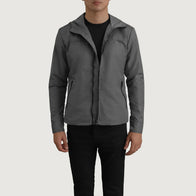 Wesley Grey Hooded Windbreaker Jacket by Dash Racegear - men Jacket view 1