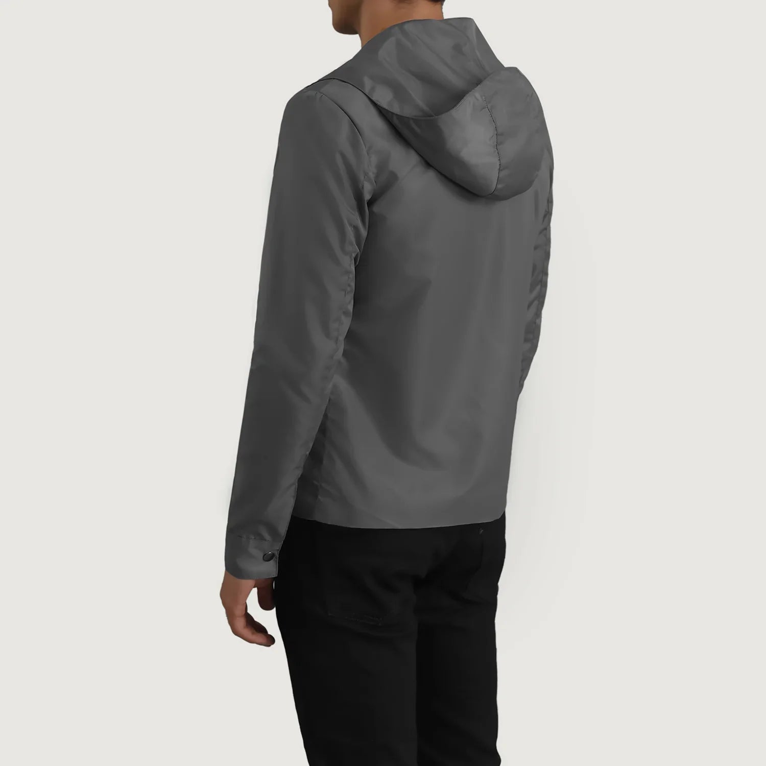 Wesley Grey Hooded Windbreaker Jacket by Dash Racegear - men Jacket view 5