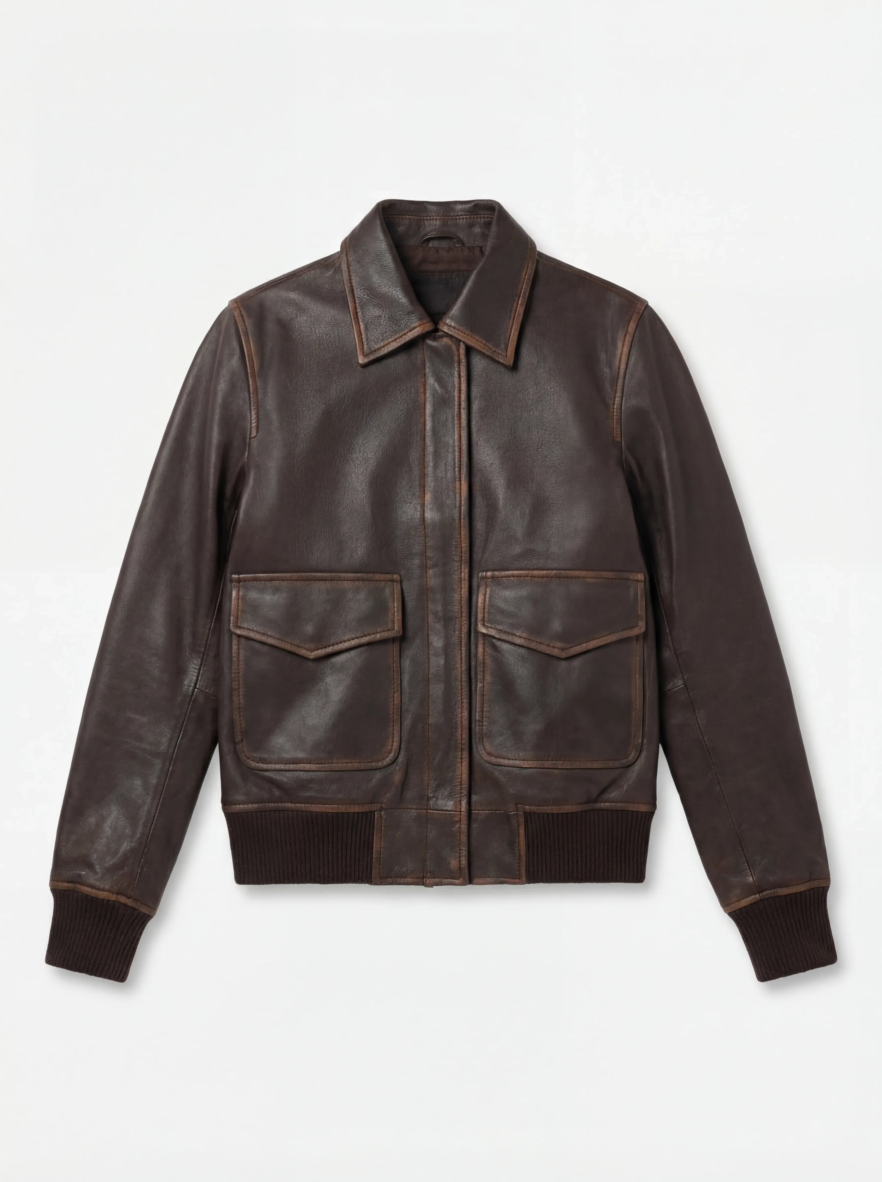 Westa A-2 Brown Leather Bomber Jacket by Dash Racegear - women Jacket view 4
