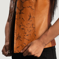 Westina Tan Dye Leather Vest by Dash Racegear - women Jacket view 5