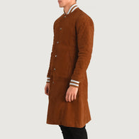Wilde Brown Suede Varsity Coat by Dash Racegear - men Jacket view 2