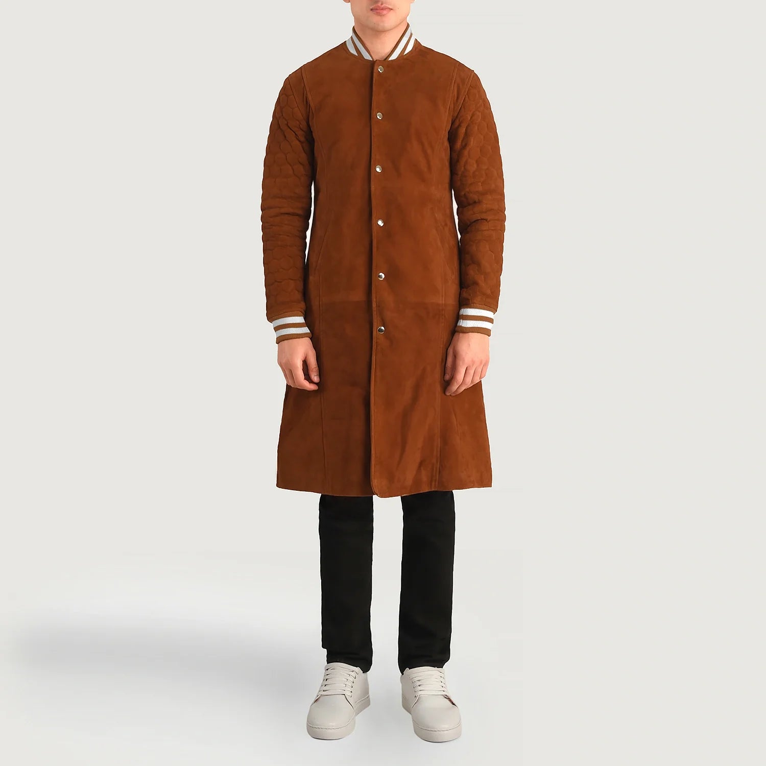 Wilde Brown Suede Varsity Coat by Dash Racegear - men Jacket view 3