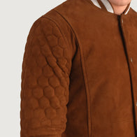 Wilde Brown Suede Varsity Coat by Dash Racegear - men Jacket view 6
