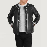 Willis Black Leather Varsity Jacket by Dash Racegear - men Jacket view 1