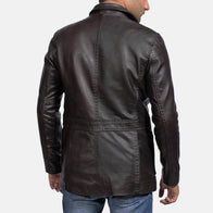 Wine Black Leather Blazer by Dash Racegear - men Jacket view 3