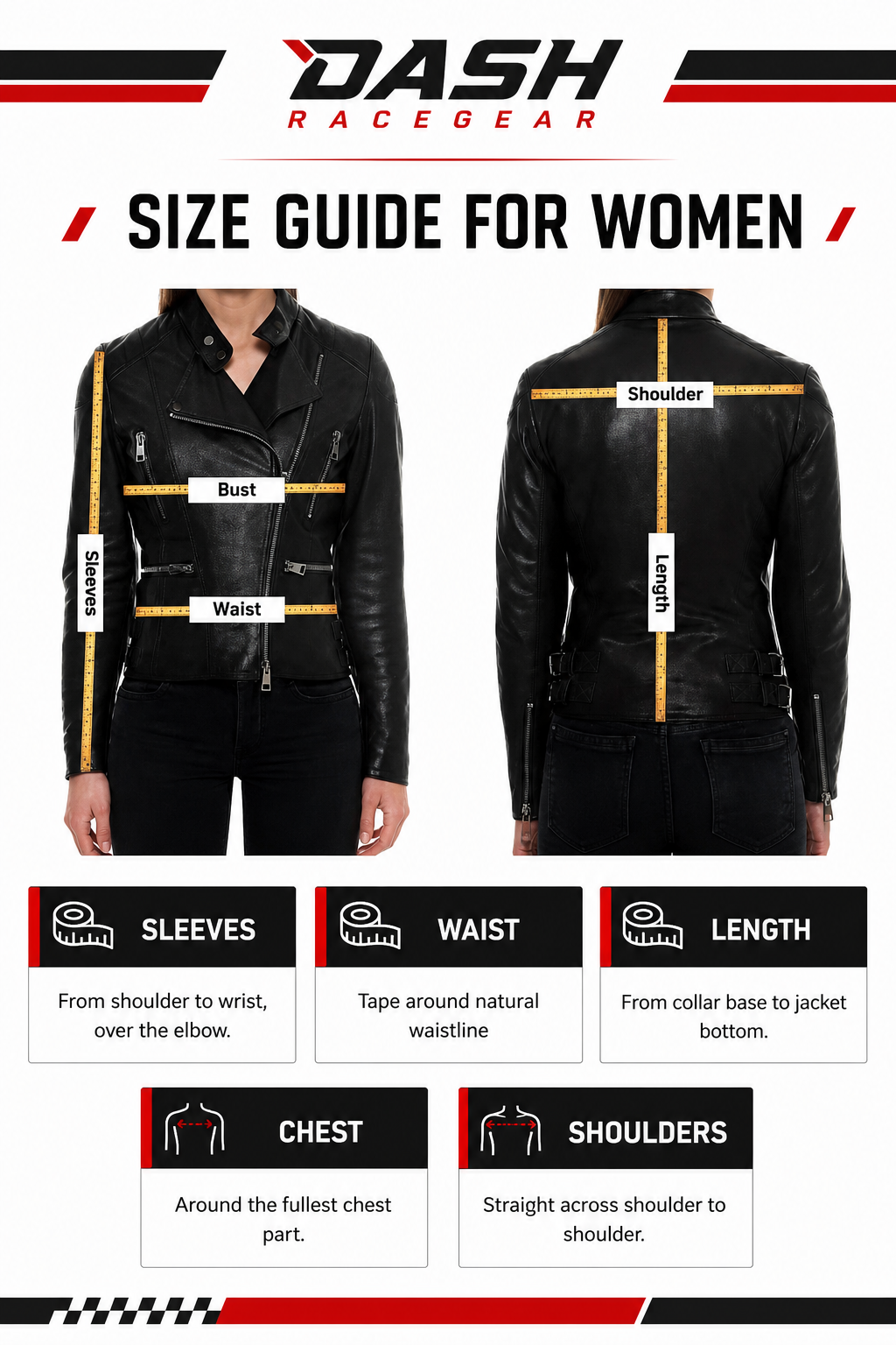 How to measure Amanda Anisimova 2025 US Open Track Jacket for women bust waist sleeves shoulders and length | Dash Racegear