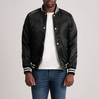 Xander Black Varsity Jacket by Dash Racegear - men Jacket view 3