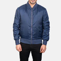 Zack Blue Bomber Jacket by Dash Racegear - men Jacket view 4