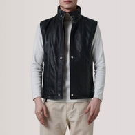 Zane Black Leather Vest by Dash Racegear - men Jacket view 1
