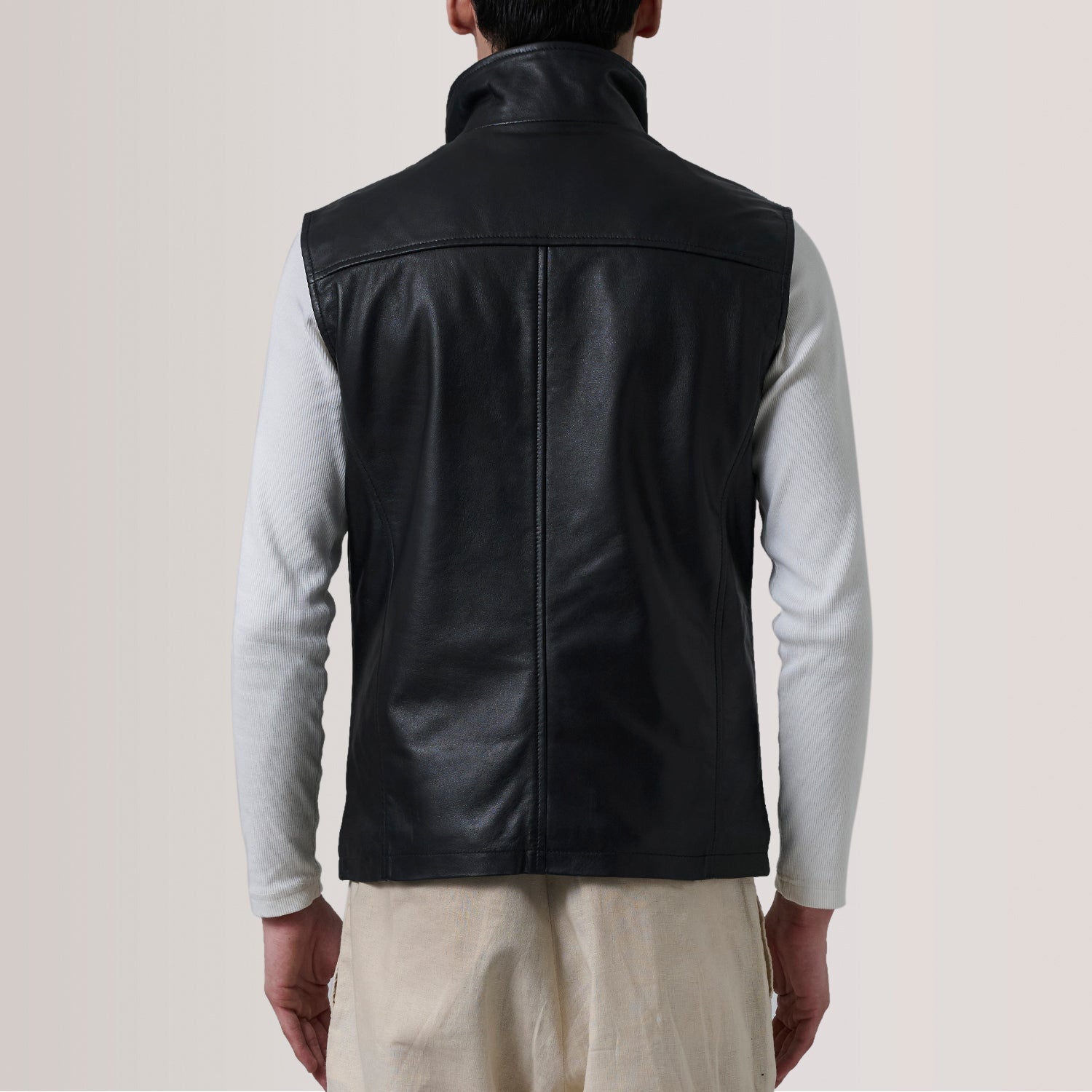 Zane Black Leather Vest by Dash Racegear - men Jacket view 4