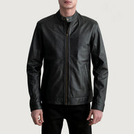 Zen Black Leather Biker Jacket by Dash Racegear - men Jacket view 1