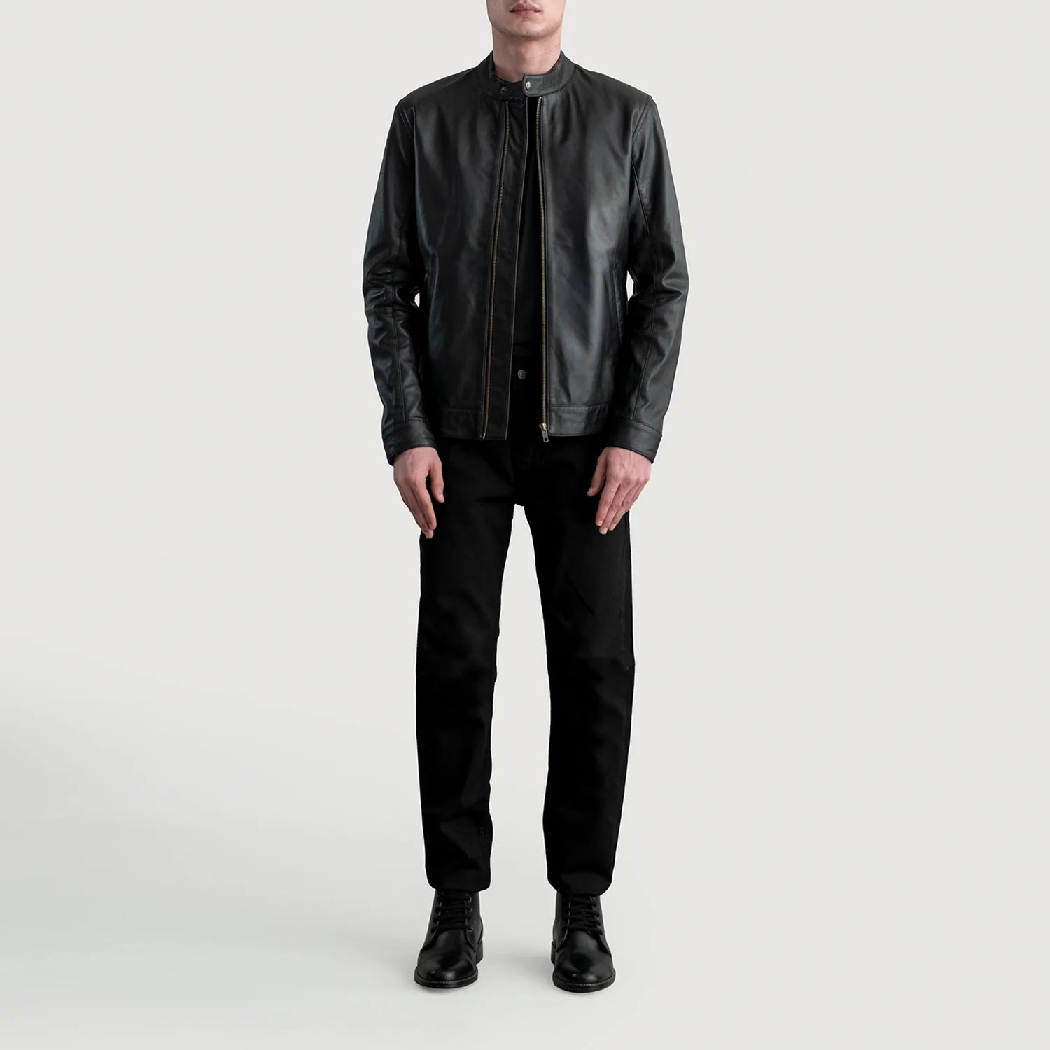 Zen Black Leather Biker Jacket by Dash Racegear - men Jacket view 4