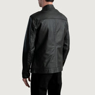 Zen Black Leather Biker Jacket by Dash Racegear - men Jacket view 5