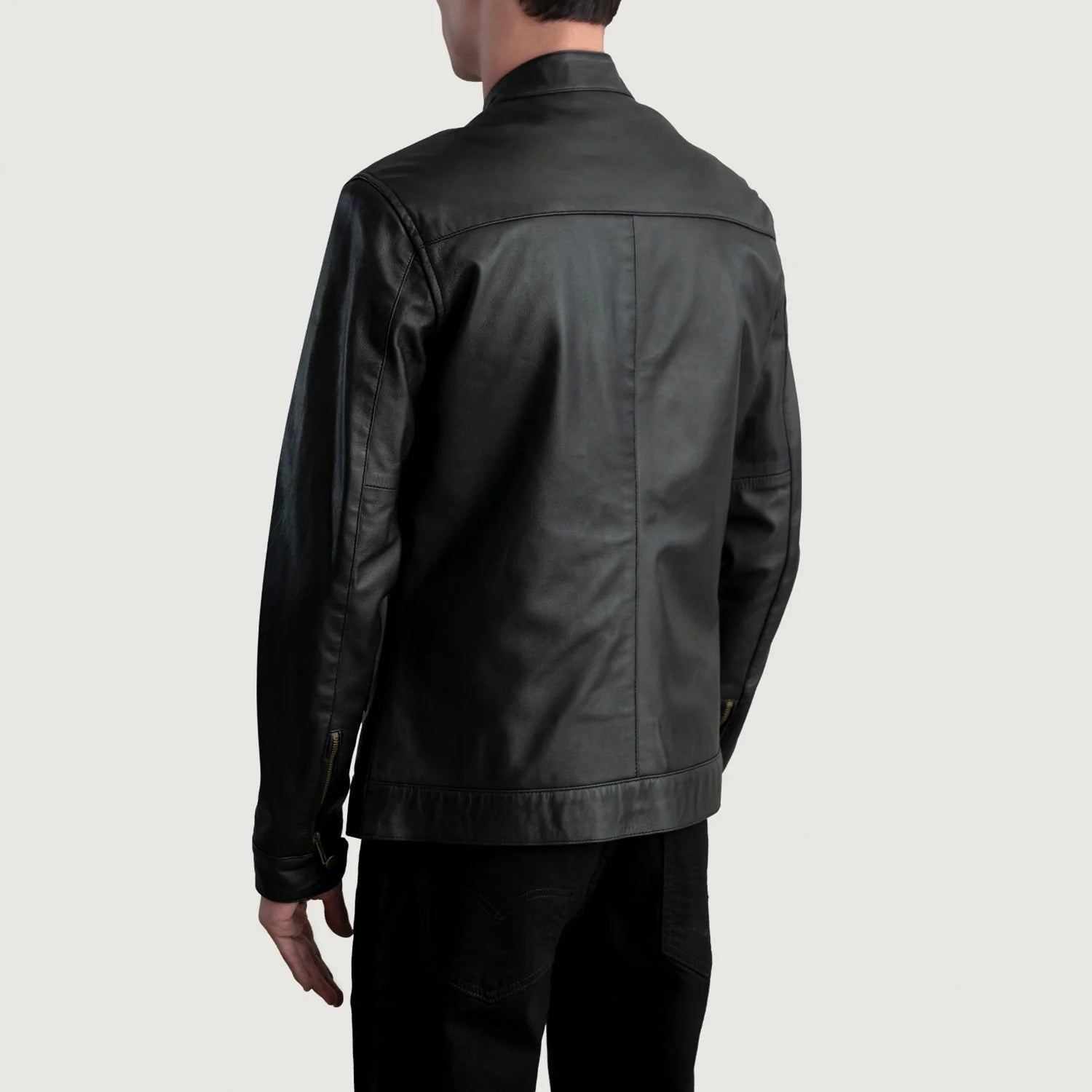 Zen Black Leather Biker Jacket by Dash Racegear - men Jacket view 5