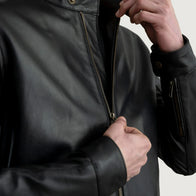 Zen Black Leather Biker Jacket by Dash Racegear - men Jacket view 6