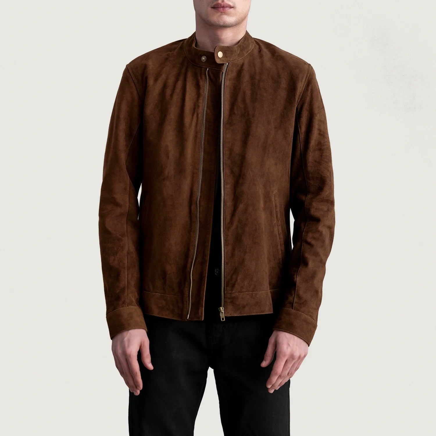 Zen Brown Suede Biker Jacket by Dash Racegear - men Jacket view 1