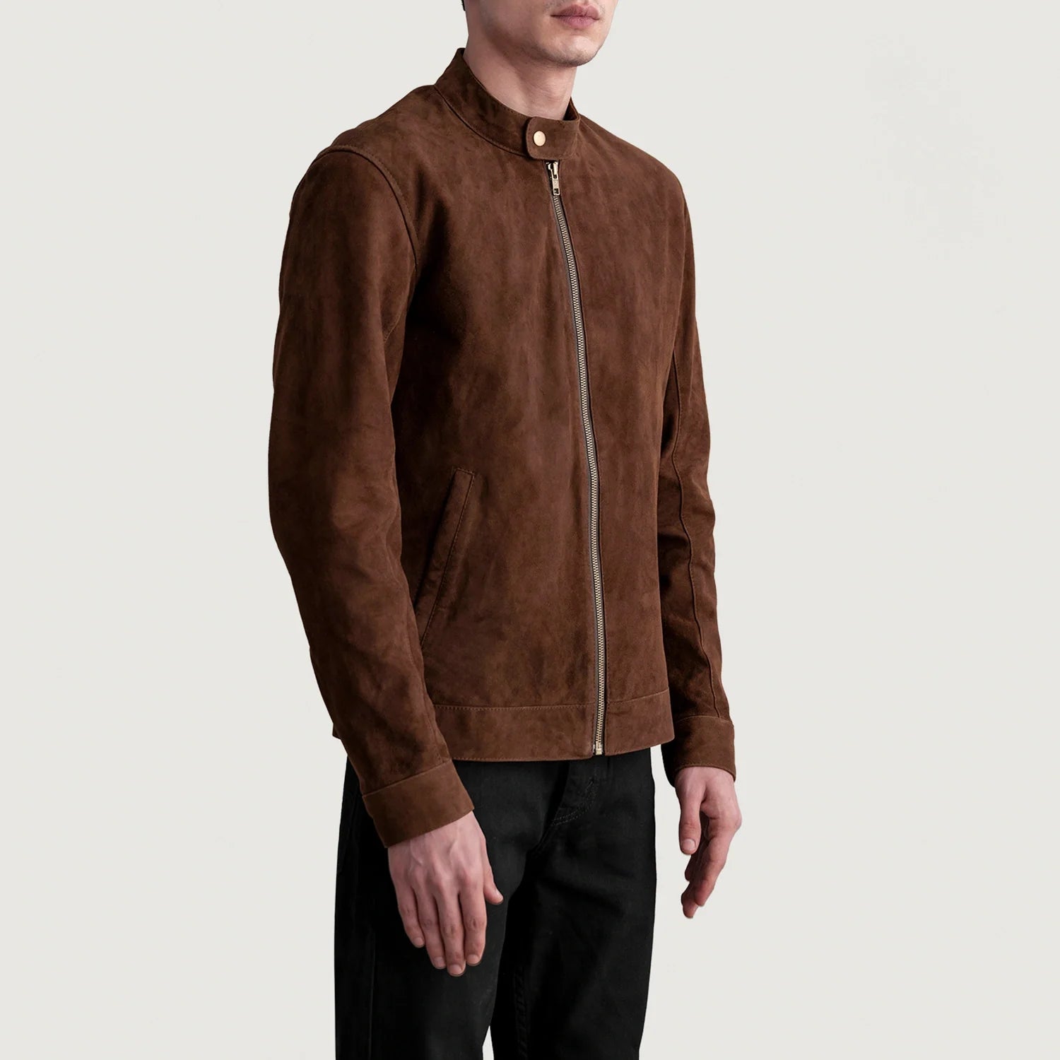 Zen Brown Suede Biker Jacket by Dash Racegear - men Jacket view 2