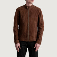 Zen Brown Suede Biker Jacket by Dash Racegear - men Jacket view 3
