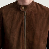 Zen Brown Suede Biker Jacket by Dash Racegear - men Jacket view 5