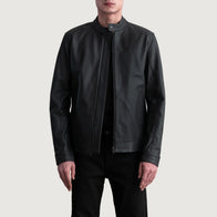 Zen Matte Black Leather Biker Jacket by Dash Racegear - men Jacket view 1