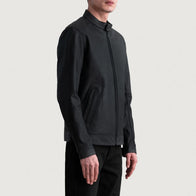 Zen Matte Black Leather Biker Jacket by Dash Racegear - men Jacket view 2