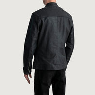 Zen Tumbled Black Leather Biker Jacket by Dash Racegear - men Jacket view 6