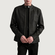 Zen Tumbled Brown Leather Biker Jacket by Dash Racegear - men Jacket view 1