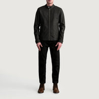 Zen Tumbled Brown Leather Biker Jacket by Dash Racegear - men Jacket view 4