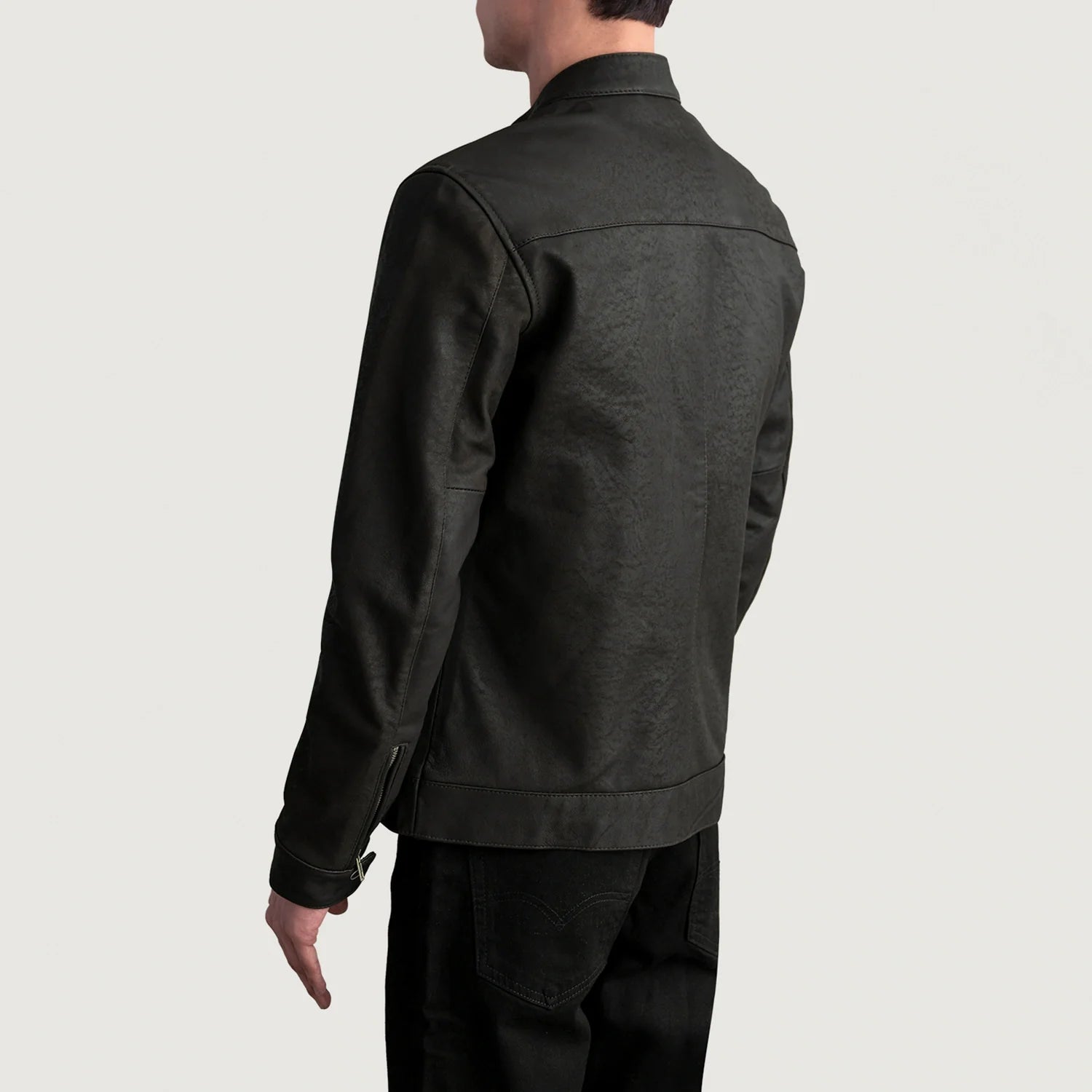 Zen Tumbled Brown Leather Biker Jacket by Dash Racegear - men Jacket view 6
