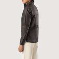 Zenith Brown Leather Shirt Jacket by Dash Racegear - women Jacket view 5