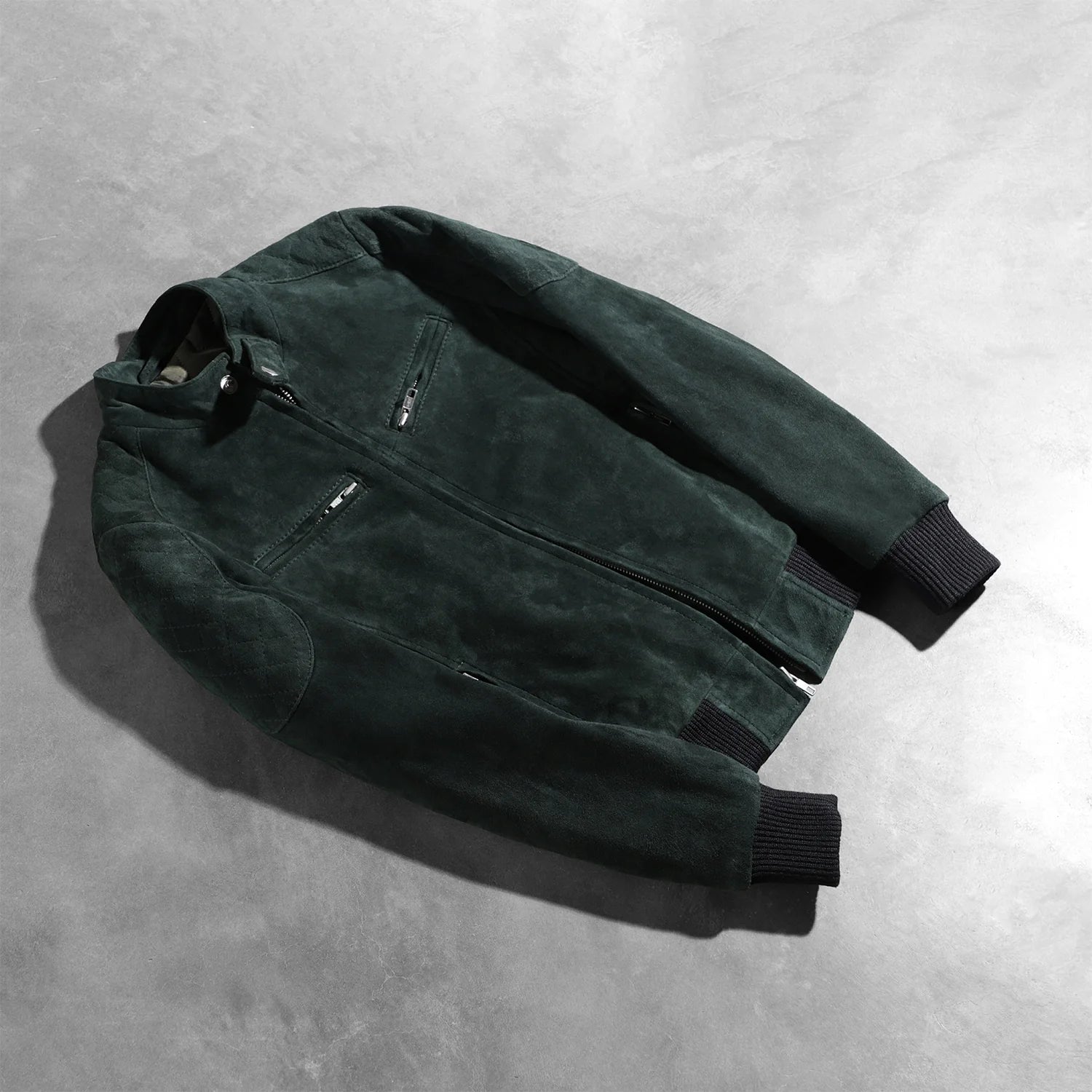 Zenna Green Suede Bomber Jacket by Dash Racegear - women Jacket view 7